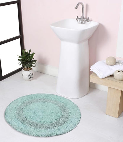 Home Weavers Radiant Collection 100% Cotton Bathroom Rugs Set, Bathroom Décor, Washable Rug, Extra Soft and Absorbent Bath Rug, Kitchen Mat, Bath Mat Set, Bath Floor Mat Non Slip, 22" Round, Sky Blue