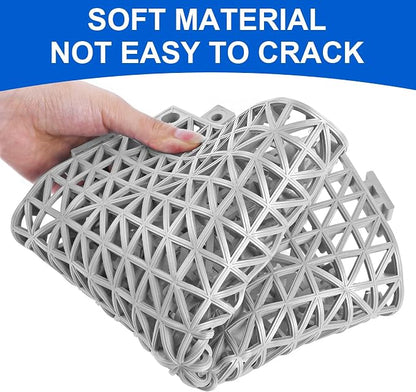 Modular Interlocking Cushion 8 Pack 11.8" x 11.8" Rubber Floor Tiles Non-Slip Splicing Drainage Mats for Deck, Gray