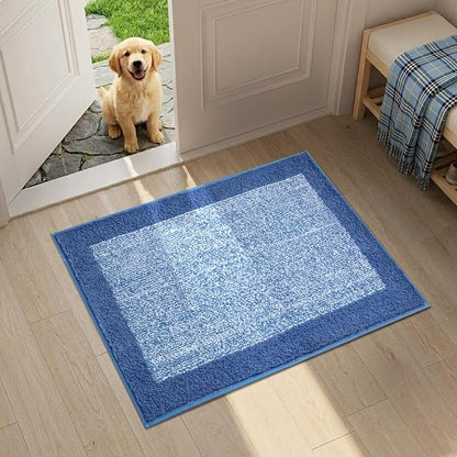 Bathroom Rugs 24x17 Non Slip Washable, Blue Bath Mat for Bathroom Floor Tub, Soft Absorbent Quick Dry Mats for Shower, Bathtub,Home Decor