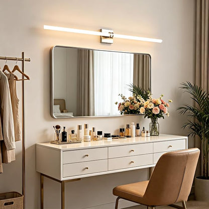 Bathroom Light Fixture LED Vanity Light 45.3" 5CCT Wall Sconce | LED Dimmable Wall Light Nickel Modern 360° Lighting, 42W Hardwired Vanity Light for Bathroom Mirror, Flicker-Free