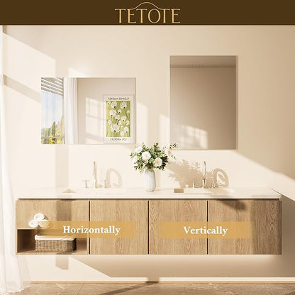 Frameless Bathroom Mirror 40" x 30" Vanity Mirror for Bathroom Sink, Suitable for Bedroom, Living Room, Entryway, Hallway, Home Gym, Vertically/Horizontally