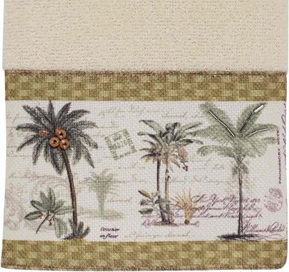 Avanti Linens - Fingertip Towel, 100% Soft & Absorbent Cotton Towel, Coastal Home Decor (Colony Palm)