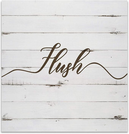 Renditions Gallery Rustic Flush Sign Bathroom Décor Gallery Wrapped Canvas Wall Art, 16x16,