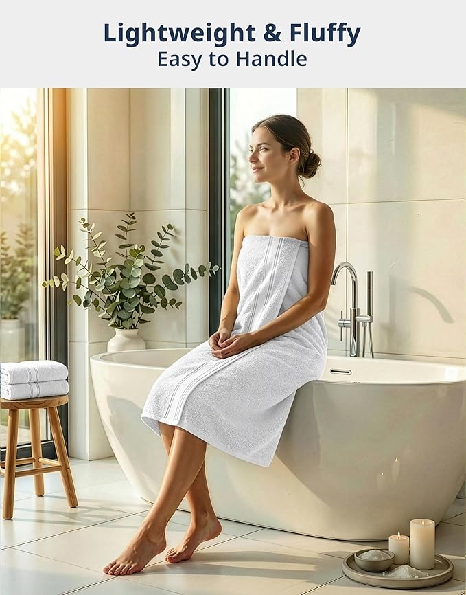 LANE LINEN Towel Set for Bathroom 12 Piece Soft Absorbent Quick Dry - White | Towels And Washcloths Sets - Oversized & Roomy, Lightweight & Breathable, Fade-Resistant Color, Classic Terry Weave