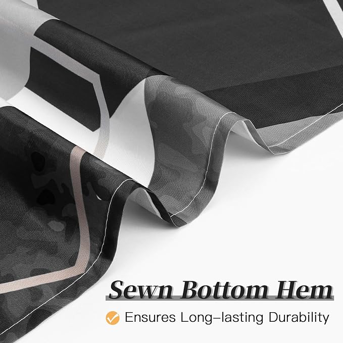 Litabel Black Shower Curtain for Bathroom, Geometric Bathroom Decor 72x72 | Black Modern Minimalist Shower Curtains, Geometric Art Print Abstract Waterproof Bathroom Curtain