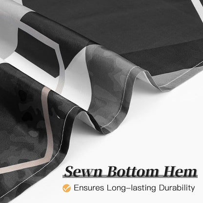 Litabel Black Shower Curtain for Bathroom, Geometric Bathroom Decor 72x72 | Black Modern Minimalist Shower Curtains, Geometric Art Print Abstract Waterproof Bathroom Curtain