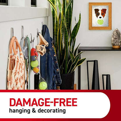 Command Large Matte Black Double Hooks, 2 Hooks and 2 Strips, Damage Free Hanging Wall Hooks with Adhesive Strips, No Tools Coat Hooks for Hanging Home Decor, Holds up to 4 lb (Pack of 3)