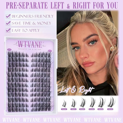 Wispy Lash Clusters Spiky Eyelash Clusters Left & Right Cluster Eyelashes Extensions Cat Eye Lashes Clusters 8-16mm Individual Lash Extension DIY by Wtvane