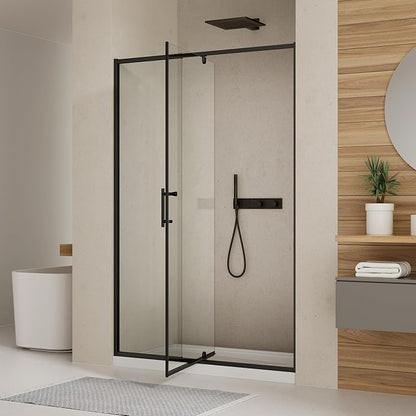 Royal Guard 50-54" W x 71" H Pivot Swing Glass Shower Door,Matte Black | Shower Doors with 4-Inch Adjustable Width, 6mm SGCC Tempered Glass, Reversible Installation,Magnetic Closing,Easy to Clearn