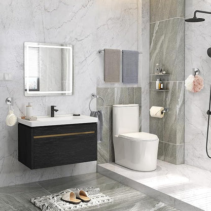 5 Pieces Brushed Nickel Bathroom Hardware Accessories Set SUS304 Stainless Steel Towel Bar Holder Set, 23.6Inch Towel Racks for Bathroom, Robe Towel Hooks, Toilet Paper Holder Wall Mounted
