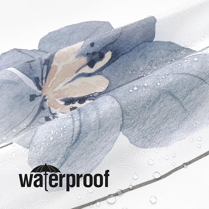 Grey Beige Watercolor Floral Fabric Shower Curtain, 72x72 | Waterproof Fabric, Modern Minimalist Floral Print, Machine Washable, Rustproof Grommets, for Bathroom
