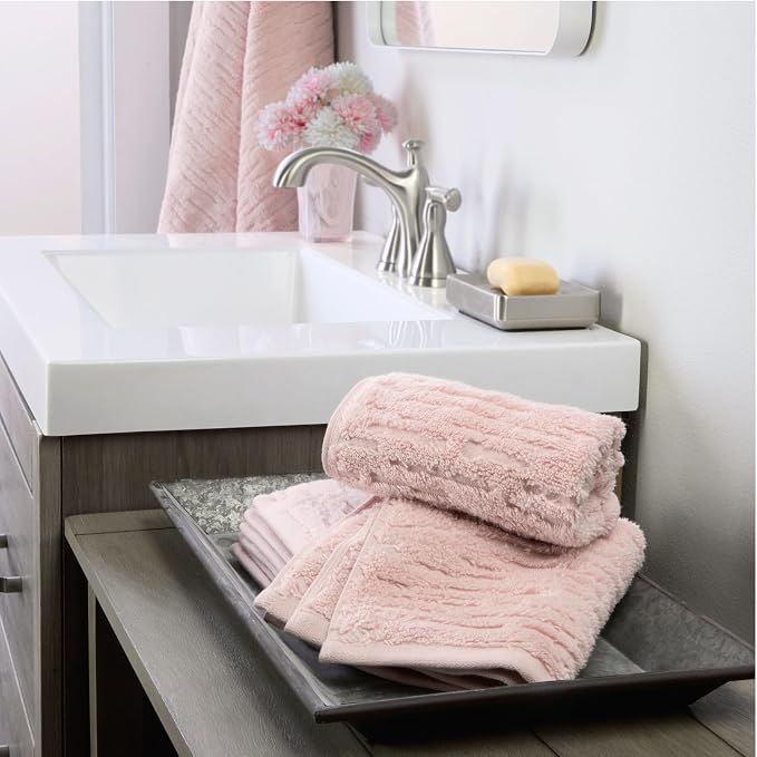 SKL Home CloudSoft Bath Towel, 100% Cotton Luxury, Blush Pink | Premium spa-level quality. 600 GSM weight. Ultra plush & absorbent.