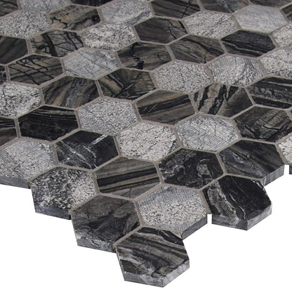MSI Henley Hexagon Natural Marble Tile for Kitchen Backsplash, for Bathroom, Accent Wall Tile, and Shower Tile, 11.81 in. x 12 in. Mesh-Mounted Mosaic Tile (9.8 sq. ft./case)