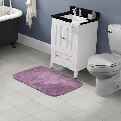 Garland Rug Traditional Nylon Washable Purple 24" X 40" Bath Rug - Soft, Absorbent, And Stylish for Your Bathroom