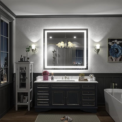 40x36 Inch LED Lighted Bathroom Vanity Mirror | Front Lights+Backlit, Dimmable, Anti-fog, 3 Colors, Shatter-Proof,ETL Listed, Hangs Horizontally or Vertically