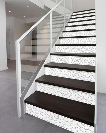 FLFK Stair Riser Decals - Modern Grid Stair Stickers Murals Peel and Stick Self-Adhesive for Home Decor, 39.3" W x 7.08" H x 13Pcs