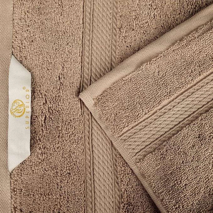 Superior Egyptian Cotton Plush & Absorbent, Face Towel Set of 6, Latte | Quick Dry, Soft Luxury Towel Set, Bath Essentials for Bathroom, Guest Bath, Spa, 2 Piece Face, Madeline Towels