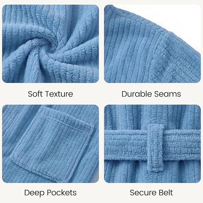 PJGGZ Hooded Bathrobes for Women, Soft Long Towel Robes for Women - Quick Dry yet Warm