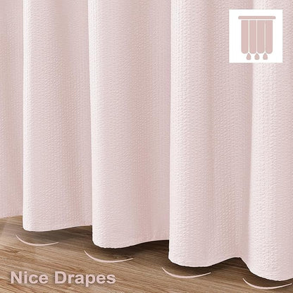 OVZME Berry Pink Extra Long Shower Curtain 72 x 84 Inch, 3D Embossed Textured Fabric Shower Curtain for Bathroom, Hotel Spa Bathroom Curtains, Water Repellent Machine Washable