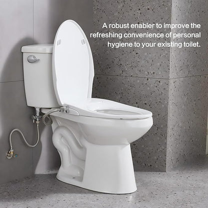 Bidet Seat for Elongated Toilet Seat Non-Electric Soft Close with Quick Release Hinges for Easy Clean Dual Nozzle Front and Rear Wash(PG303A)
