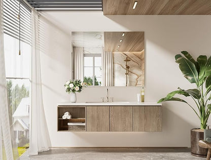 48" x 36" Frameless Bathroom Mirrors for Over Sink Wall-Mounted Vanity Mirror for Bedroom, Living Room, Entryway, Gym, Horizontal/Vertical