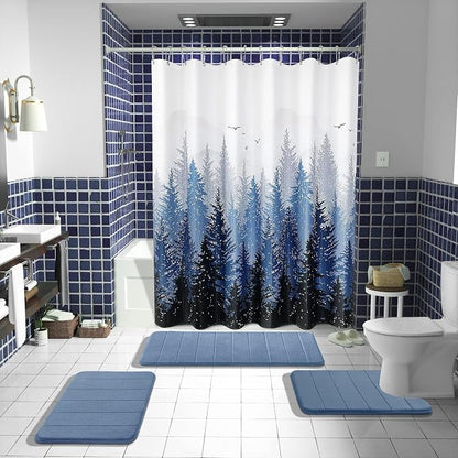 Yimobra Memory Foam Bath Mat, Super Soft Absorbent Bathroom Rug Non Slip, Quick Dry, Machine Washable Floor Carpet for Tub Shower, Home Decor Accessories, 24x17, Denim Blue