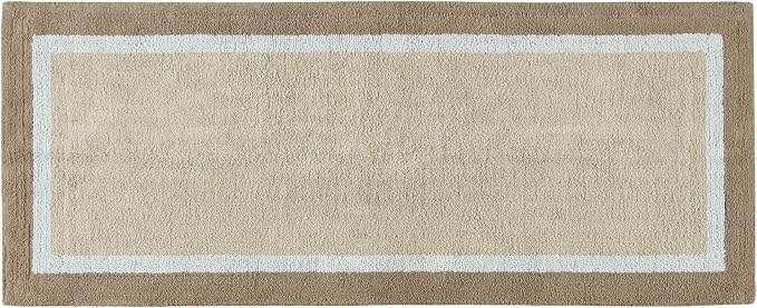 Madison Park Amherst Tufted Bath Rug Cotton Non-Slip, 24 x 60, Blue | Quick Dry, Ultra Soft, Pile, Machine Washable, Absorbent, OEKO-TEX Certified