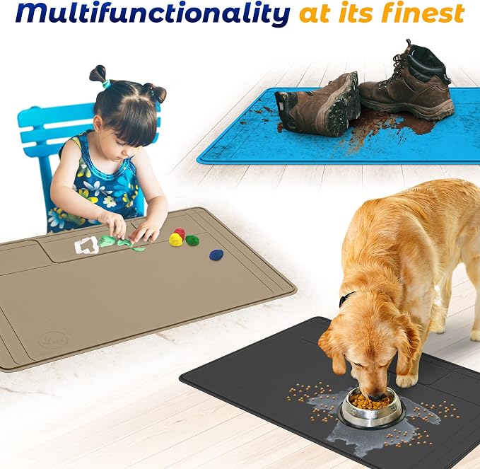 The Original Under Sink Mat - Silicone Waterproof mat, Trimmable, Easy to Clean, Kitchen Cabinet Liner, Under Sink Protector mats, Drip Tray with Lip - 34" x 22" or Smaller
