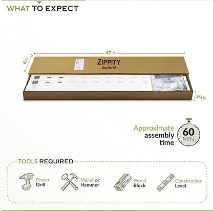 Zippity Baskenridge Picket Fence Panels, White Vinyl DIY No Dig Kit | 3ftH x 3.5ftW, 2 Panels, Garden Border Yard Fencing, ZP19037