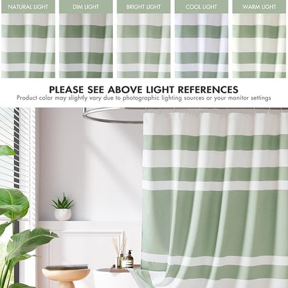 Madison Park Spa Waffle Shower Curtain for Bathroom, 72 x 72, Sage Green | Striped, Pieced Fabric Design, 3M Scotchgard Moisture Management, Hotel Quality, Modern, for Bathroom, OEKO-TEX Certified