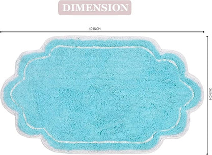 Home Weavers Allure Collection 100% Cotton Tufted Bathroom Rug, Soft and Absorbent Bath Rugs, Non-Slip Bath Carpet, Machine Wash Dry Bath Mats for Bathroom Floor, 24"x40" Bath Rug, Turquoise