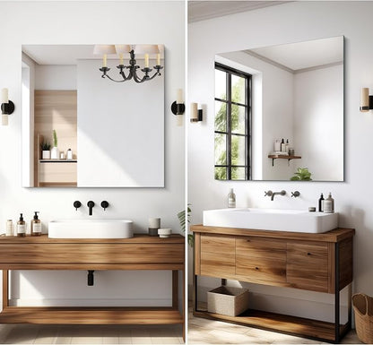 CILIBER Frameless Mirror, 36x36 Square Bathroom Mirrors for Wall, Large Frameless Vanity Mirror Over Sink with Polished Edge, 3mm Tempered Glass, Decorative for Bathroom, Bedroom and Living Room