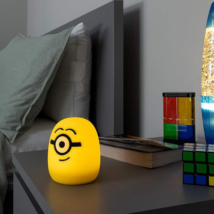 Lights By Night Squish'ems Minions Night Light for Kids, Soft Silicone | Dimmable Kids Bedside Lamp, Light for Kids Room, Bedroom, and Playroom, USB Powered with AAA Battery Option