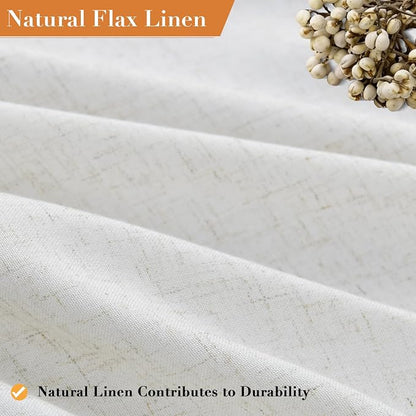 Extra Long Linen Shower Curtain for Bathroom 82 Inch White Solid | Weighted Fabric Bath Curtains with Hooks, Water Repellent, Neutral Boho Farmhouse, Simple Luxury Shower Decor, 1 Panel, 72x82