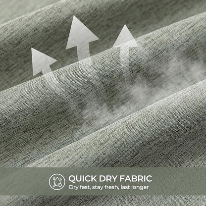 River Dream Linen Textured No Hooks Shower Curtain with Liner,Green,71x74 | with Snap-in Liner,Heavy Duty Fabric,Quick Dry,Bottom Magnets,Water-Repellent,Washable,Farmhouse Bathroom Set