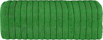 Elegant Comfort 100% Turkish Cotton Corduroy Ribbed Luxury Jumbo Bath Towel Ultra Soft - 35 x 70 Inch - Luxury Spa Premium Hotel Quality Highly Absorbent and Quick Dry Large Bath Towel, Emerald Green