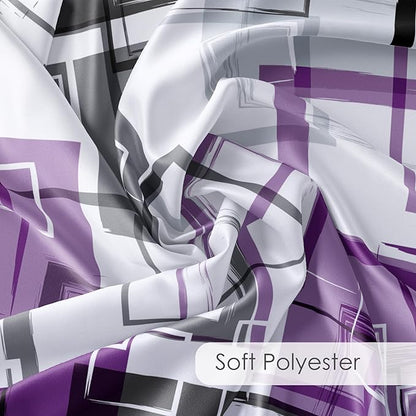 Purple Geometric Modern Shower Curtain for Bathroom,Grey Black and White Abstract Striped Shower Curtain with Hooks Mid Century Minimalist Bathroom Shower Curtain Set,72L X 72W inches