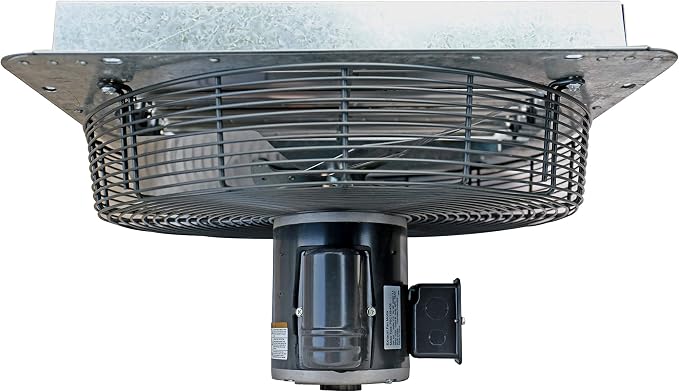 iLiving - 18" Wall Mounted Shutter Exhaust Fan - Automatic Shutter - Single Speed - Vent Fan For Home Attic, Shed, or Garage Ventilation, 3852 CFM, 5800 SQF Coverage Area, Silver (ILG8SF18S)