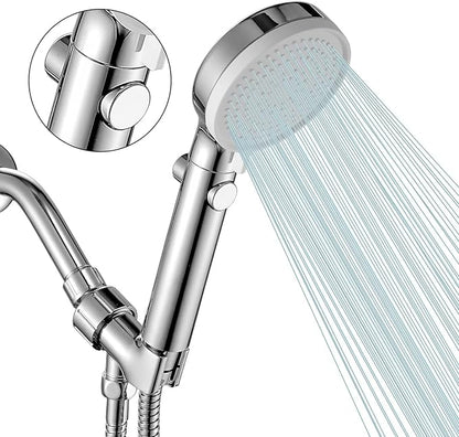 Shower Head with Handheld Shower Head with ON/Off Switch 3-Modes | High Pressure Shower Head with Hose, Chrome Finish, 60inches Hose