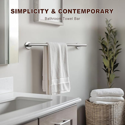 SEIDO 36 Inch Polished Chrome Towel Bar (2-Pack), Anti-Drop Bathroom Towel Holder Rod 22lb Capacity, SUS 304 Stainless Steel Double Towel Rack Wall Mounted, 33" Hanging Length, Complete Hardware