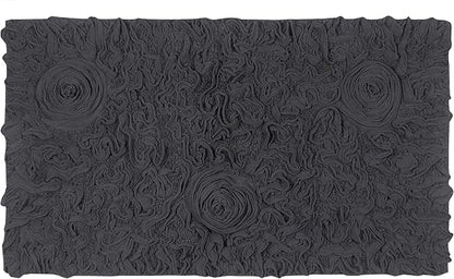 Home Weavers Bell Flower Collection 100% Cotton Tufted Bath Rugs, Extra Soft and Absorbent Bath Rugs, Non-Slip Bath Mats, Machine Washable, Bath Mats for Bathroom Floor, 24"x40" Rectangle, Gray