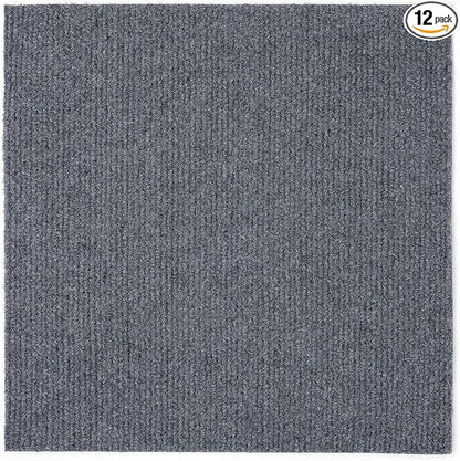 Nexus Self Adhesive 12-Inch Carpet Floor Tiles, 12 Tiles - 12" x 12", Smoke - Peel & Stick, DIY Flooring for Kitchen, Dining Room, Bedrooms & Bathrooms by Achim Home Decor