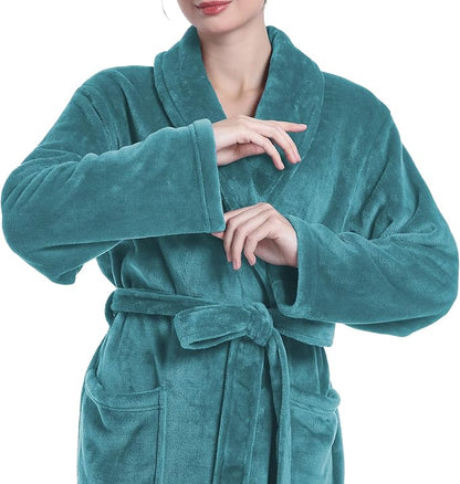 Plush Soft Robes for Women, Premium Fleece Womens Robe Cozy Warm Bathrobe