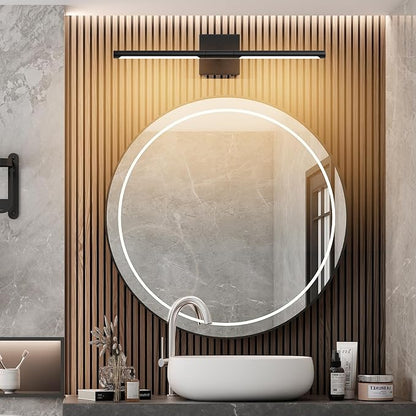Tipace Hardwired Black Vanity Light Fixtures for Bathroom - 23.6 inch 360° Rotatable Modern Bathroom Light Fixture Over Mirror 5CCT LED Wall Sconce Lighting Fixture LED Vanity Lights Bar
