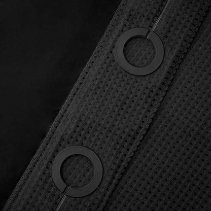 RiverDream Heavyweight Waffle No Hook Shower Curtain with Liner,Black,71x86 | Dotted Waffle,Snap-in Liner,Heavy Duty,Quick Dry,Mesh Top Window,With Bottom Magnets,Hotel-Grade,Washable,Extra Long Size