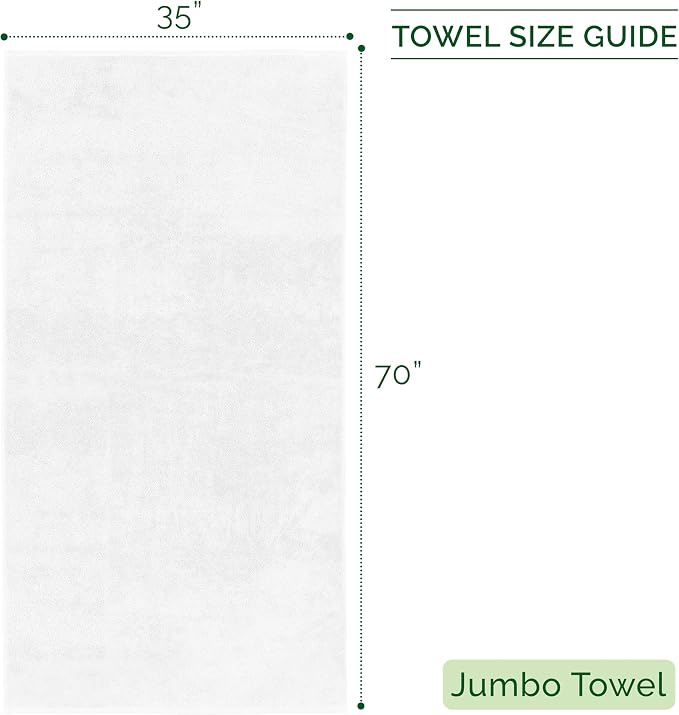 Elegant Comfort 100% Turkish Cotton Corduroy Ribbed Luxury Jumbo Bath Towel Ultra Soft - 35 x 70 Inch - Luxury Spa Premium Hotel Quality Highly Absorbent and Quick Dry Large Bath Towel, White