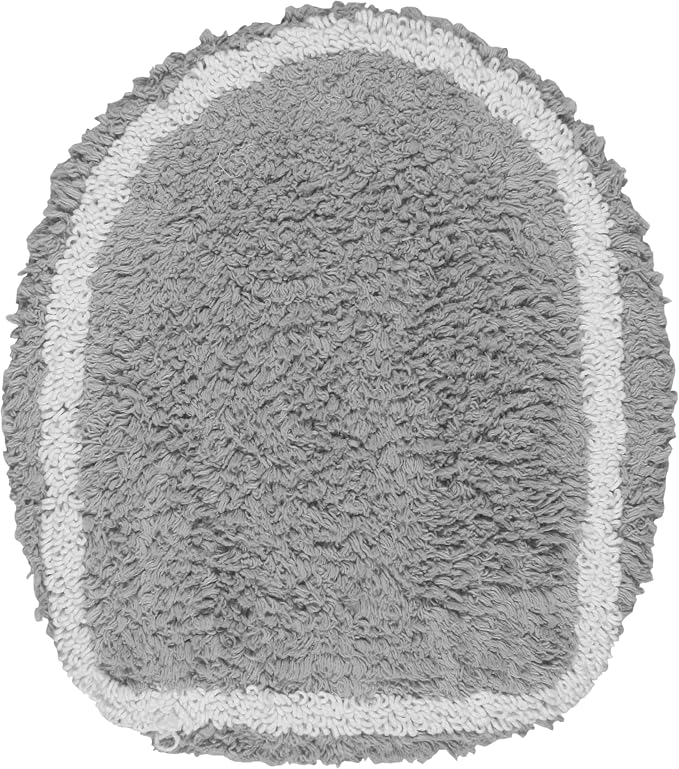 Home Weavers Allure Collection Toilet Lid Seat Cover, Elastic Edges, 100% Cotton Soft Universal Fit for Standard Oblong Round Elongated Bath Room Bowl Lids, Washable, 18"x18" Toilet Lid Cover, Gray