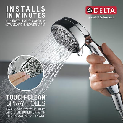 Delta Faucet 7-Spray Touch-Clean Hand Held Shower Head with Hose, Chrome, 75700