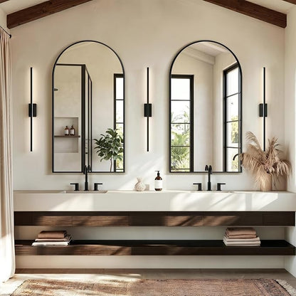 Arched Bathroom Mirror, Black, 55"x30"