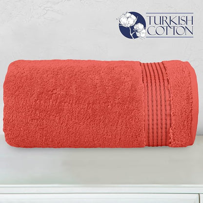 Elegant Comfort Premium Super Soft Highly Absorbent 1 Piece Oversized Bath Sheet - 40" x 80" inch, Luxurious Hotel Spa Quality 100% Turkish Cotton Extra Large Bath Towels for Adults, Coral